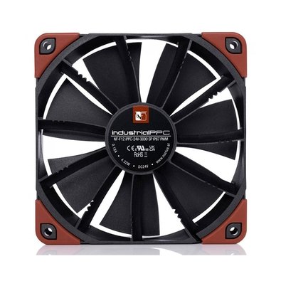 Ventoinha Noctua NF-F12 IndustrialPPC, 120mm, 3000 RPM, IP67 Impermeável, 24V, PWM, Preto - NF-F12-24-3 SP IP67PWM
