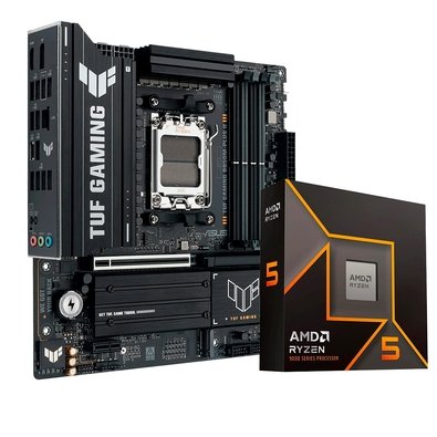 Kit Placa Mãe ASUS TUF GAMING B850M-PLUS II AM5 + Processador AMD Ryzen 5 9600X