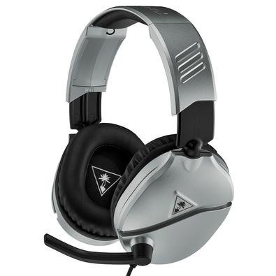 Headset Gamer Turtle Beach Recon 70P, Compatível com PS4 PS5 PC Xbox One Nintendo Switch e Mobile, Drivers 40mm, Prata - TB70PP0006