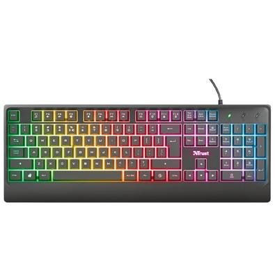 Teclado Gamer Trust Ziva, LED, USB, Teclas Multimídia, Preto - 23697