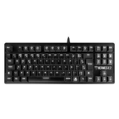 Teclado Mecânico Gamer Gamdias Hermes E2, LED Branco, Swith Huano Red, Layout ABNT2, Preto - HERMES E2 BR-RED