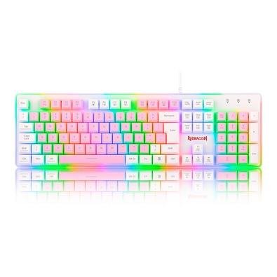 Teclado Gamer Redragon, Dyaus 2, RGB, ABNT2, USB, Rosa e Branco - K509PW-RGB (PT)