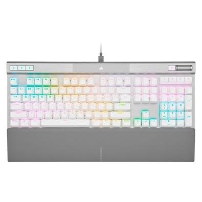 Teclado Mecânico Gamer Corsair K70 RGB Pro, Corsair OPX, Branco, Branco PBT Keycaps, US - CH-910951A-NA