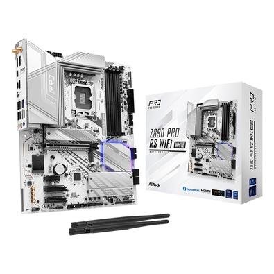 Placa Mãe ASRock Z890 Pro RS, Intel, LGA 1851, ATX, DDR5, WiFi, Branco - 90-MXBPE