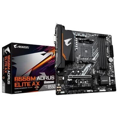 Placa Mãe Gigabyte B550M Aorus Elite AX, Wi-Fi, Bluetooth, AM4, Micro ATX, DDR4 - 9MB55MAEX-00-10