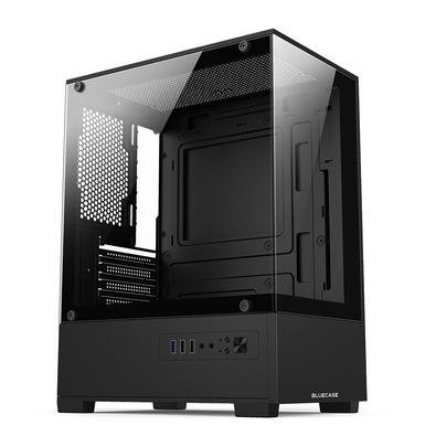 Gabinete Gamer Bluecase BG-055 HIT PRO, Mid tower, Micro ATX e Mini ITX, 3XFAN Rainbow, Frente e lateral em vidro, Preto - BG-055BBX