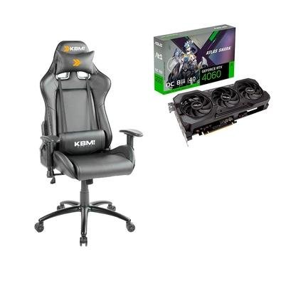 Kit Placa de Vídeo RTX 4060 8G V2 Gaming ATS + Cadeira Gamer KBM! GAMING Blizzard CG330