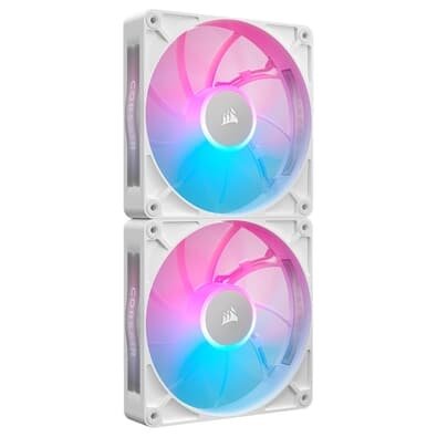 Kit com 2 Ventoinhas Corsair RX MAX RGB Series, iCUE LINK RX140 MAX RGB, 140mm, Branco - CO-9051040-WW