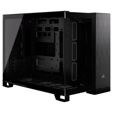 Gabinete Gamer CORSAIR 2500X mATX Mid Tower, Lateral em Vidro, Preto e Aluminio - CC-9011287-WW