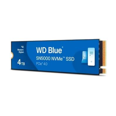 SSD WD Blue SN5000 NVMe, 4TB,M.2 PCLe, Gen4, nCache 4.0, Leitura 5.500MB/s e Gravação 5.000MB/s - WDS400T4B0E
