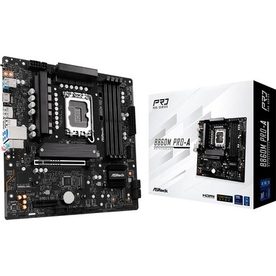Placa-Mãe ASRock B860M Pro-A, Intel LGA1851 B860, mATX, DDR5 - 90-MXBRR0-A0UAYZ