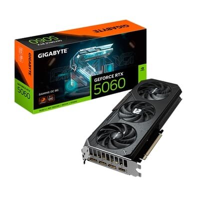 Placa de Vídeo Gigabyte RTX 5060 GAMING OC 8G NVIDIA GeForce, 8GB GDDR7, 128bits, DLSS, Triple Fan, Ray Tracing - GV-N5060GAMING OC-8GD