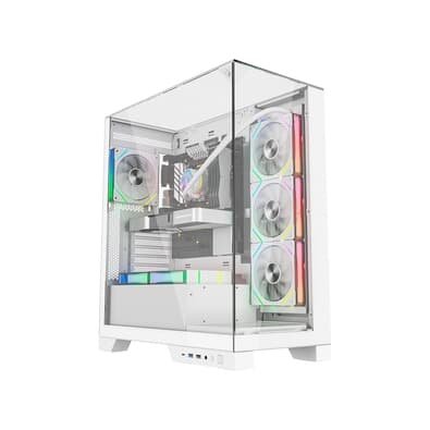 Gabinete Liketec Gamer Empire, Sky Tower, ATX, Lateral e Frontal em Vidro Temperado, Snow - LC-AT-EMPIRE-2092