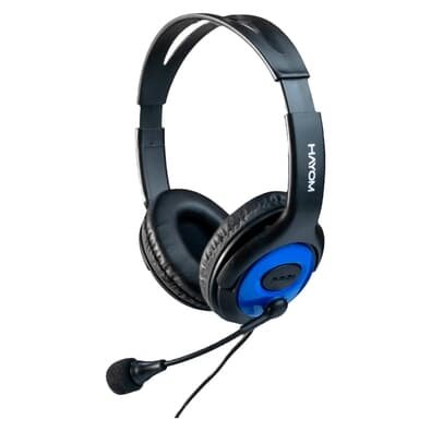 Headset Gamer Hayom, Driver 40mm, Cancelamento de ruído, Preto e Azul - HF2208