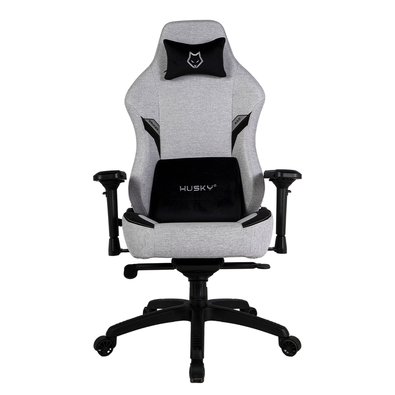 Cadeira Gamer Husky Saucer, Até 150Kg, Braço 4D, Almofadas de Apoio, Massageador de Lombar, Reclinável 135º, Tecido, Cinza - HCG800CZT