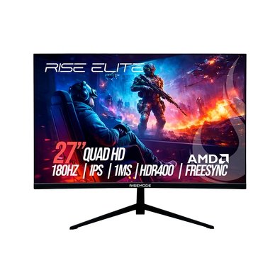 Monitor Gamer Rise Mode Prime 27", QHD, 180Hz, 1ms, IPS, FreeSync, HDR 400, HDMI e DisplayPort, sRGB 110%, Preto - RM-MOG-27F1802K-B