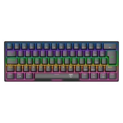Teclado Mecânico Gamer T-Dagger Arena 60%, RGB, Switch Dust-proof Marrom, USB-C Removível, ABNT2, Preto - T-TGK321-BR
