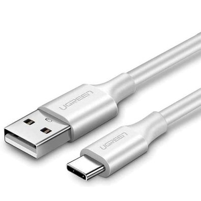 Cabo USB para Tipo C Ugreen, Niquelado, 2m, Branco - UG-60123