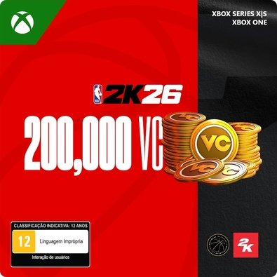 Gift Card NBA 2K26: 200,000 Moedas Virtuais (VC), Xbox