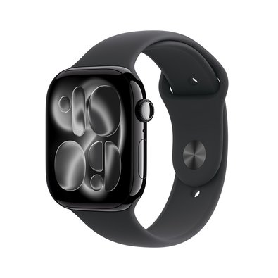 Apple Watch Series 11 GPS, Caixa Preta Brilhante de Alumínio de 46 mm, Pulseira Esportiva Preta, Tamanho M/G - MEUX4AM/A