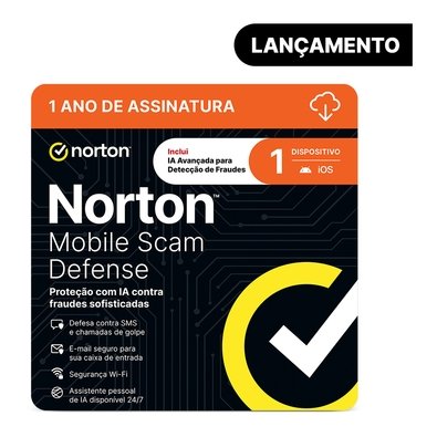 Antivírus Norton Mobile Scam Defense, 1 Dispositivo, 12 Meses, Proteção Contra Golpes, Digital Para Download - 21484472