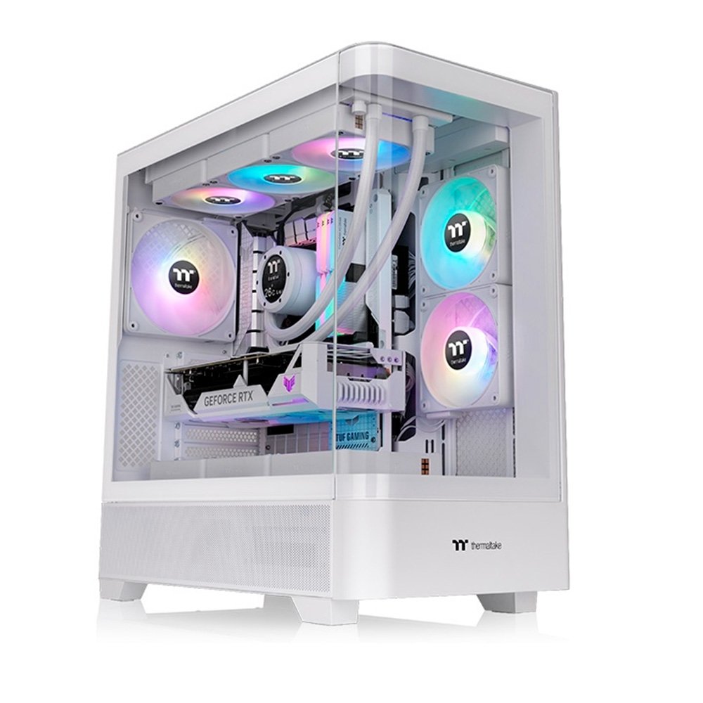Gabinete Gamer Thermaltake View 290 TG ARGB, Mid-Tower, Vidro Temperado Curvo, 3x FANs ARGB, Snow - CA-11G-00M6WN-00 Gabinete Gamer Thermaltake View 290 TG ARGB, Mid-Tower, Vidro Temperado Curvo, 3x FANs ARGB, Snow - CA-11G-00M6WN-00