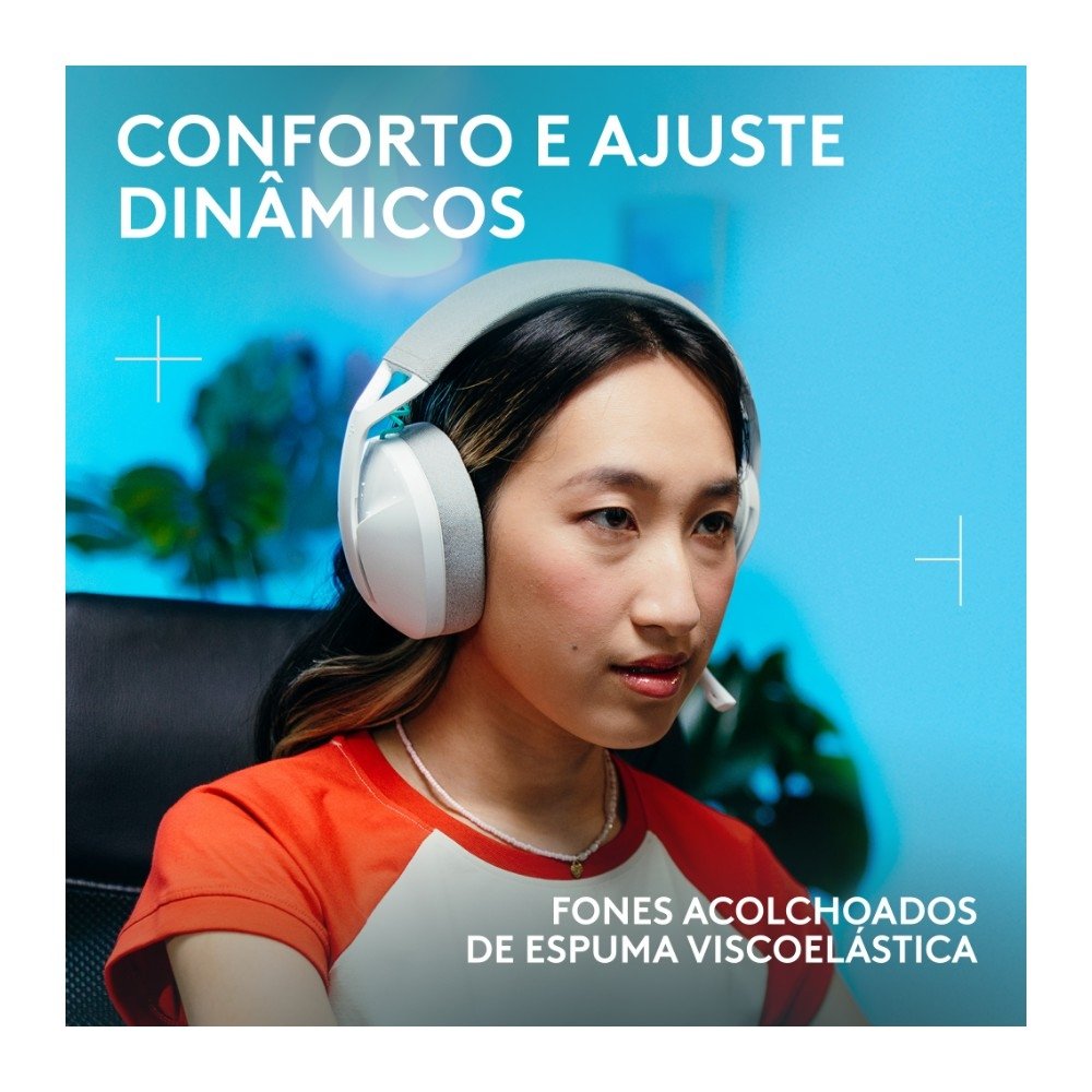Headset Gamer Sem Fio Logitech G321 LIGHTSPEED, Bluetooth, Compatível com PC, PS4, PS5 e Nintendo Switch, Branco - 981-001568