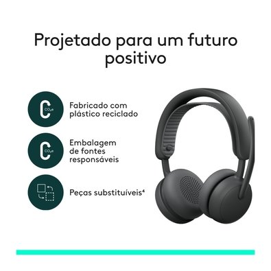 Headset S/Fio Logitech Zone Wireless 2 ES | KaBuM!