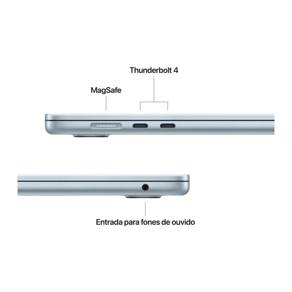 MacBook Air Apple 13.6" Chip M5, CPU de 10 Núcleos, GPU de 10 Núcleos, Neural Engine de 16 Núcleos, 1TB, Azul-céu - MDHJ4BZ/A