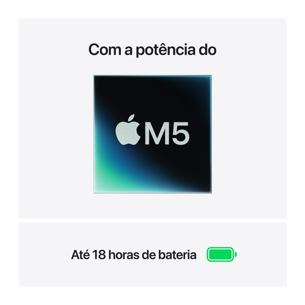 MacBook Air Apple 13.6" Chip M5, CPU de 10 Núcleos, GPU de 10 Núcleos, Neural Engine de 16 Núcleos, 1TB, Azul-céu - MDHJ4BZ/A