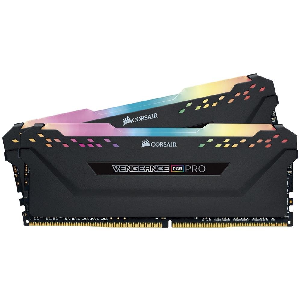 Memória Corsair Vengeance RGB Pro, 32GB (2x16GB), 3200Hz, DDR4, CL16, Preto - CMW32GX4M2C3200C16 Memória Corsair Vengeance RGB Pro, 32GB (2x16GB), 3200Hz, DDR4, CL16, Preto - CMW32GX4M2C3200C16