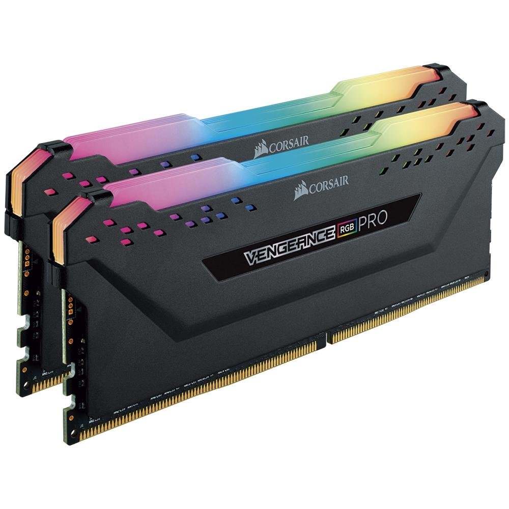 Memória Corsair Vengeance RGB Pro, 32GB (2x16GB), 3200Hz, DDR4, CL16, Preto - CMW32GX4M2C3200C16 Memória Corsair Vengeance RGB Pro, 32GB (2x16GB), 3200Hz, DDR4, CL16, Preto - CMW32GX4M2C3200C16
