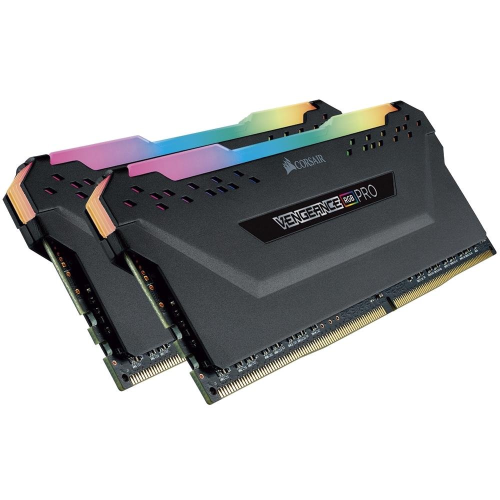 Memória Corsair Vengeance RGB Pro, 32GB (2x16GB), 3200Hz, DDR4, CL16, Preto - CMW32GX4M2C3200C16 Memória Corsair Vengeance RGB Pro, 32GB (2x16GB), 3200Hz, DDR4, CL16, Preto - CMW32GX4M2C3200C16