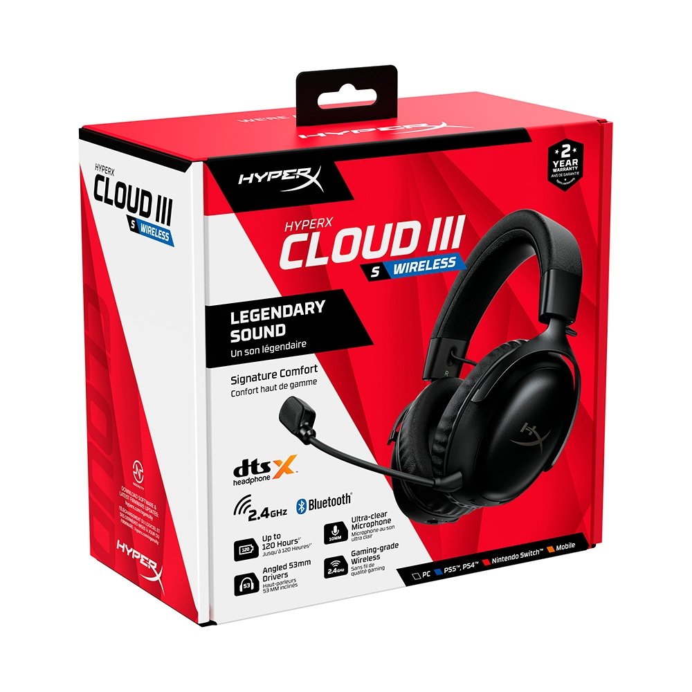HyperX Cloud III S Wireless Preto | KaBuM!