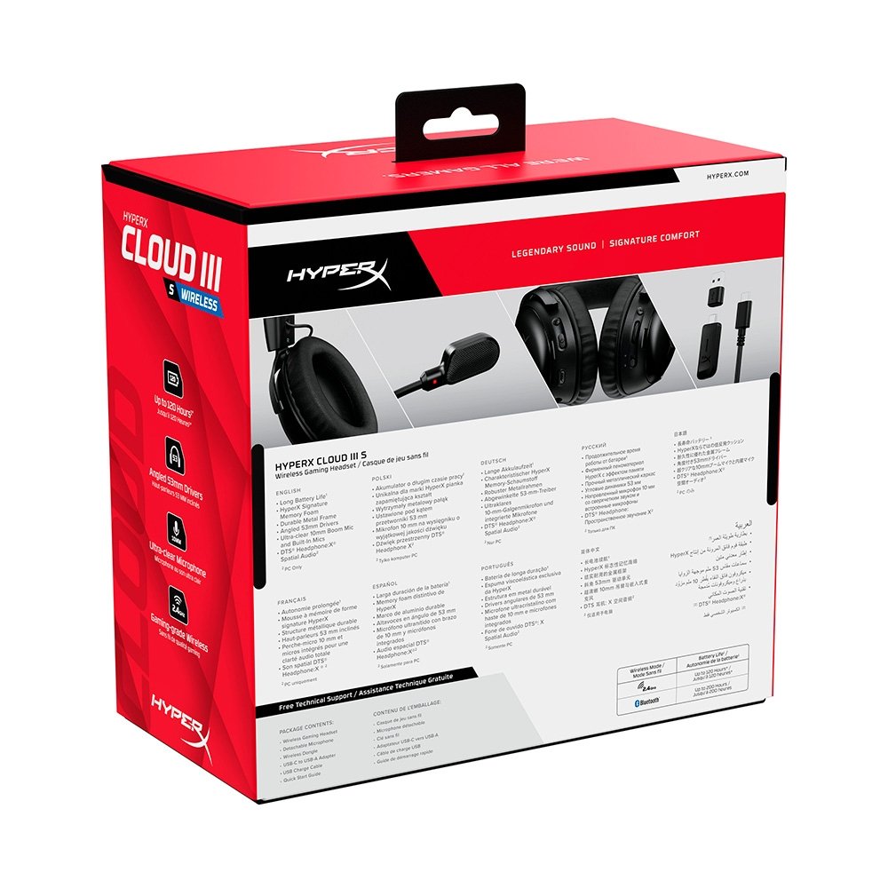 HyperX Cloud III S Wireless Preto | KaBuM!