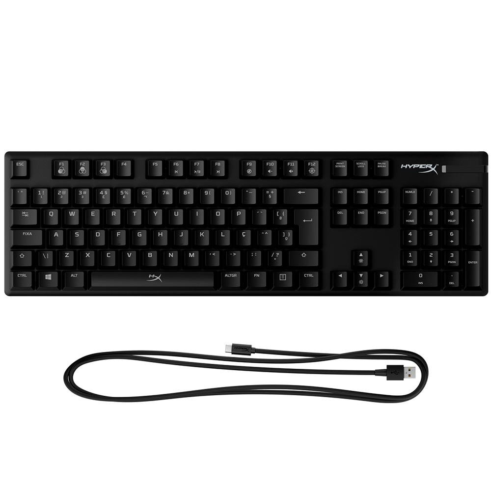 Teclado Mecânico Gamer HyperX Alloy Origins, RGB, Switch HyperX Red, ABNT2, Preto - 4P4F6A2#AC4 Teclado Mecânico Gamer HyperX Alloy Origins, RGB, Switch HyperX Red, ABNT2, Preto - 4P4F6A2#AC4