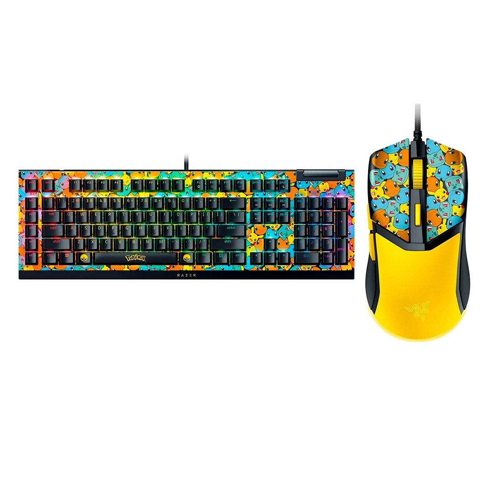 キーボード Razer BlackWidow V4 X & Cobra Z.Z.Z Kit Razer Pokémon Teclado Mecânico e Mouse Cobra