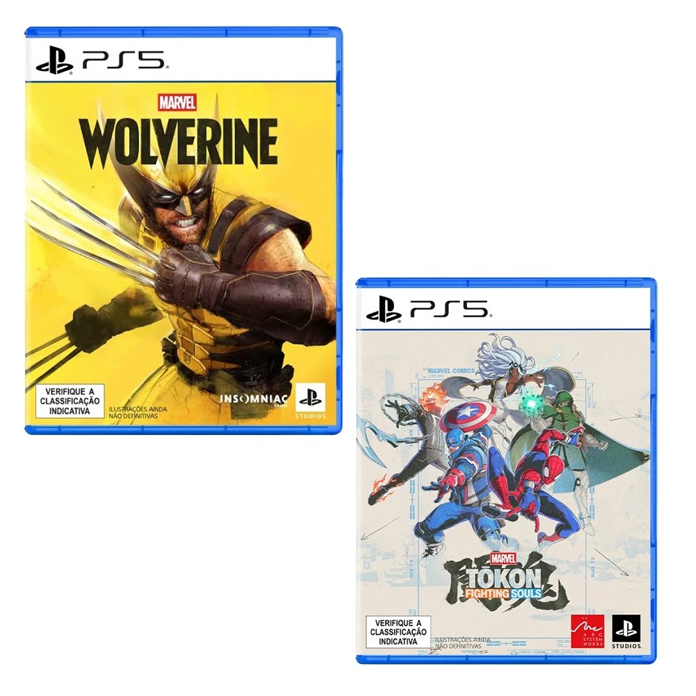 Kit PS5 Combate Marvel com Tokon e Wolverine