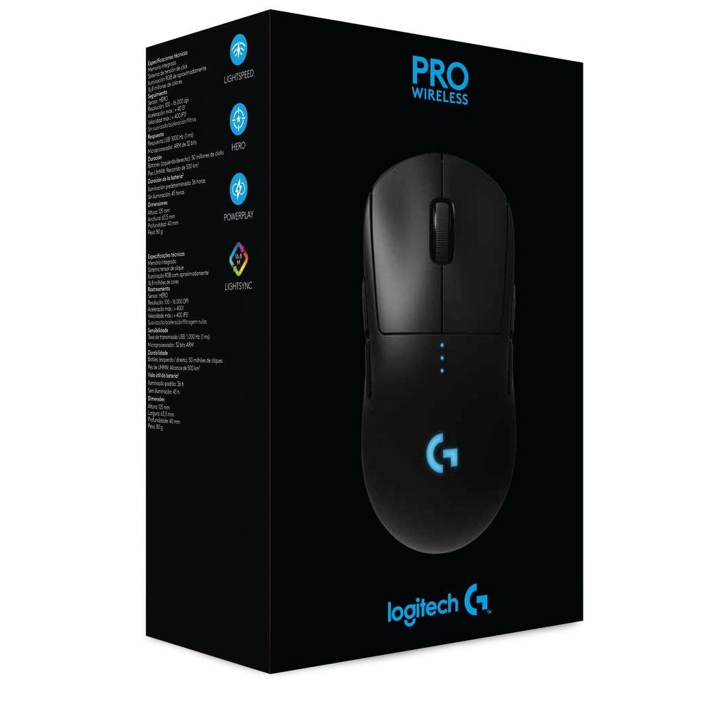 マウス・トラックボール Logitech G PRO WIRELESS Mouse Gamer Sem Fio Logitech G PRO Wireless com Tecnologia