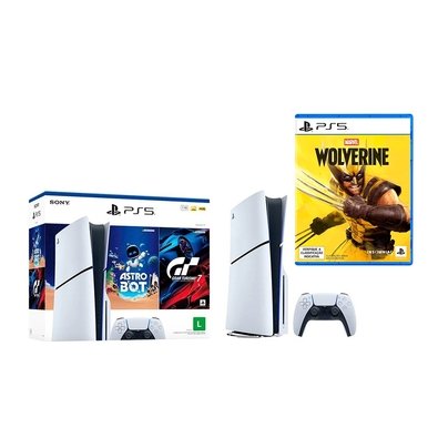 Console Sony PlayStation 5, Com Leitor de Discos + Jogo Marvel's Wolverine, PS5