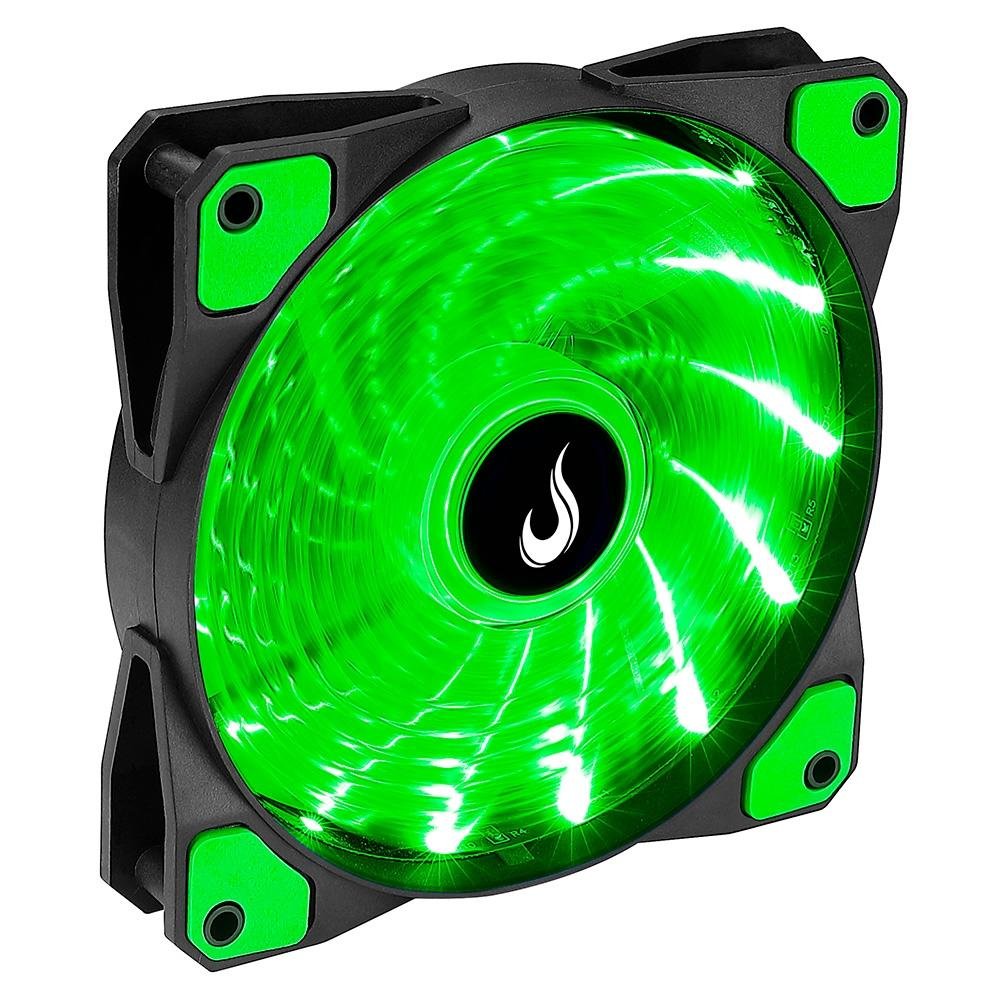 Cooler FAN Rise Mode Wind W1, 120mm, LED Verde - RM-WN-01-BG | KaBuM!