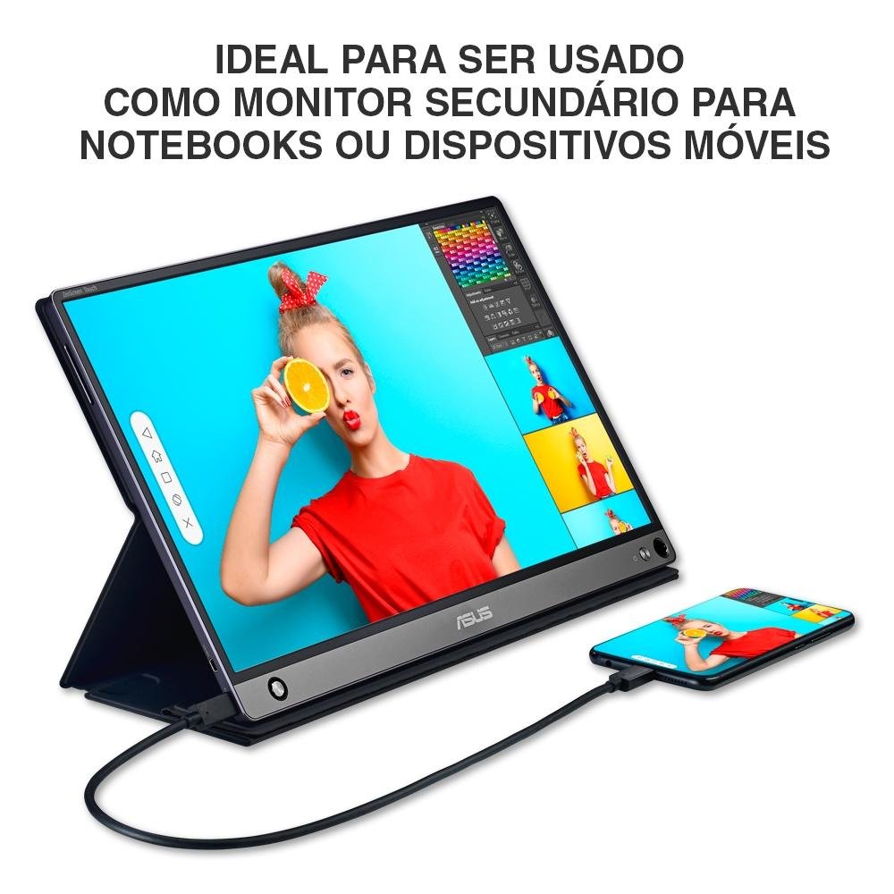 Monitor Portátil Asus LED 15.6 Touch | KaBuM!
