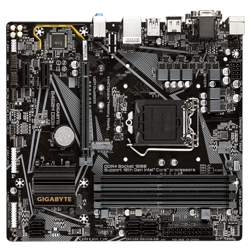 H*u様 Intel Core i5-10400 +GIGABYTE B460M Placa Mãe Gigabyte B460M DS3H, Intel LGA 1200, mATX, DDR4 | KaBuM!