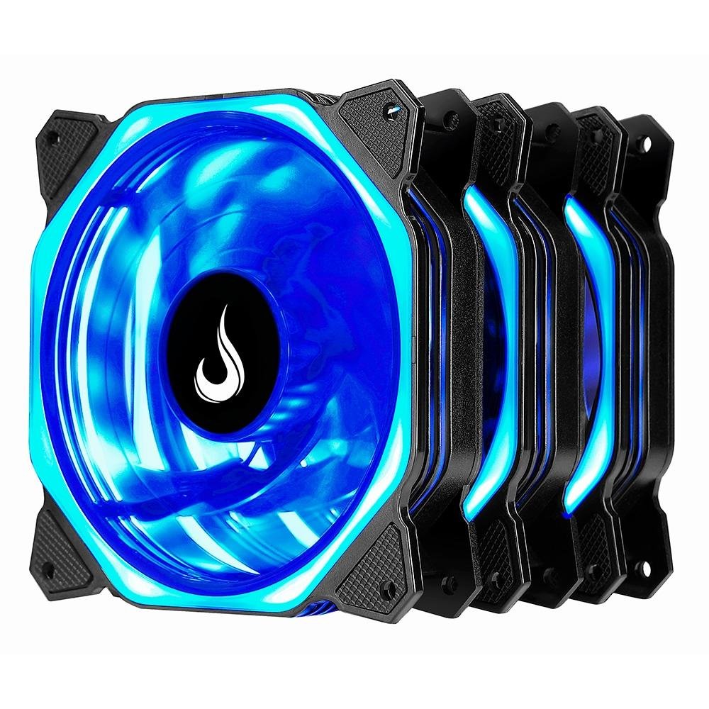 Kit Com 3 Ventoinhas Rise Mode Aura, 120mm, RGB, Preto - RM-AU-02-RGB Kit Com 3 Ventoinhas Rise Mode Aura, 120mm, RGB, Preto - RM-AU-02-RGB
