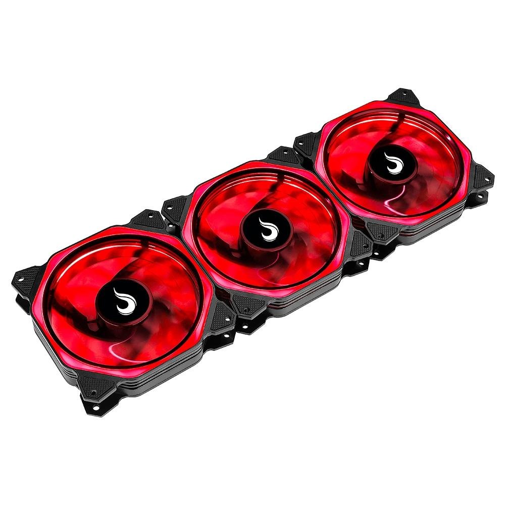 Kit Com 3 Ventoinhas Rise Mode Aura, 120mm, RGB, Preto - RM-AU-02-RGB Kit Com 3 Ventoinhas Rise Mode Aura, 120mm, RGB, Preto - RM-AU-02-RGB