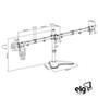 Suporte Triplo de Mesa para Monitores ELG, Giratório, Articulado - T1236N