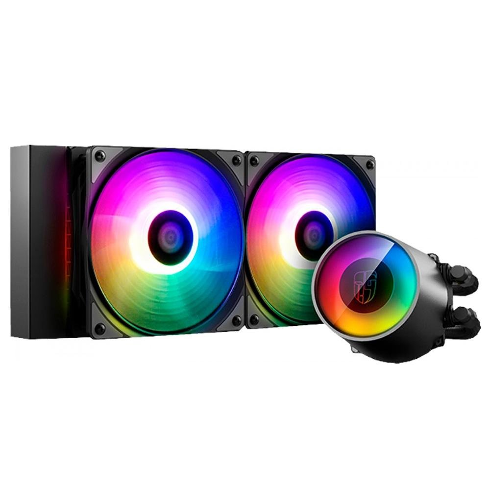 Water Cooler DeepCool Castle V2, RGB, 240mm, AMD/Intel, Preto - DP-GS-H12AR-CSL240V2