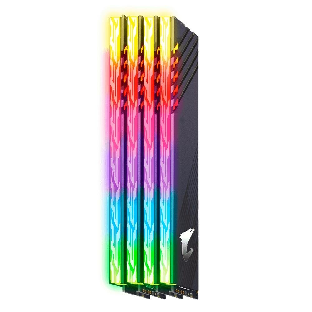 Memória Aorus RGB, 16GB (2x8GB), 3200MHz, DDR4, CL16 (com módulo de demonstração) - GP-ARS16G32D Memória Aorus RGB, 16GB (2x8GB), 3200MHz, DDR4, CL16 (com módulo de demonstração) - GP-ARS16G32D