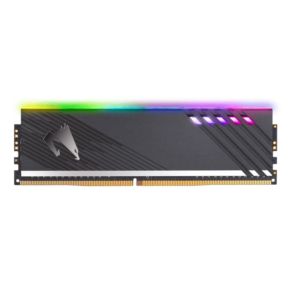 Memória Aorus RGB, 16GB (2x8GB), 3200MHz, DDR4, CL16 (com módulo de demonstração) - GP-ARS16G32D Memória Aorus RGB, 16GB (2x8GB), 3200MHz, DDR4, CL16 (com módulo de demonstração) - GP-ARS16G32D