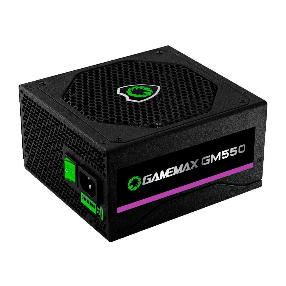 Fonte Gamemax, 550W, 80 Plus Bronze, PFC Ativo, Com Cabo, Preto - GM550 Fonte Gamemax, 550W, 80 Plus Bronze, PFC Ativo, Com Cabo, Preto - GM550
